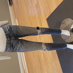 Rag & Bone Dre slim boyfriend mid rise with busted knee jean